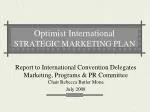 Optimist International STRATEGIC MARKETING PLAN - slide 1