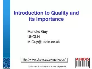 Introduction to Quality and its Importance
