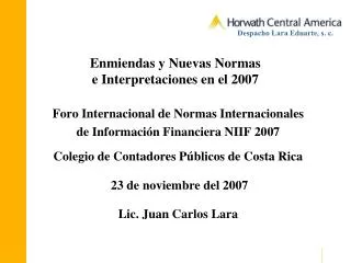 Enmiendas y Nuevas Normas e Interpretaciones en el 2007