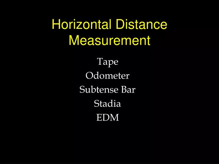 horizontal distance measurement