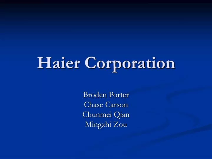 haier corporation