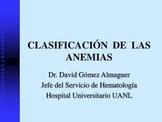 clasificaci n de las anemias