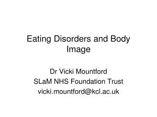 Eating Disorders and Body Image