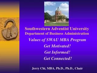 Southwestern Adventist University Department of Business Administration