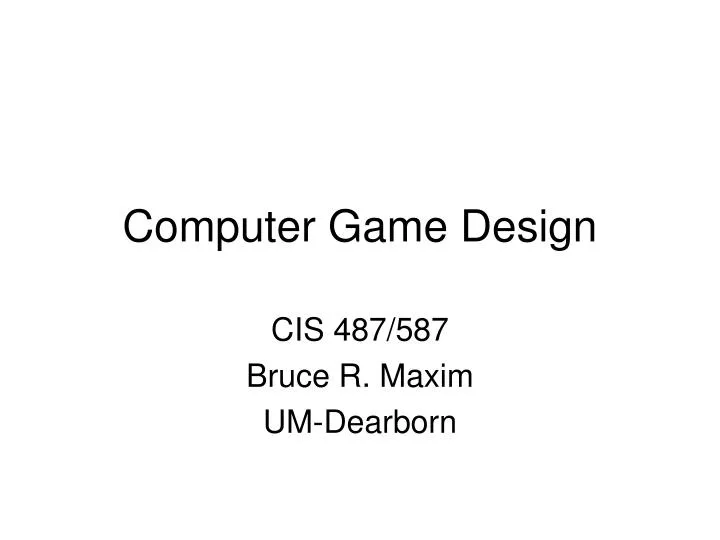 computer game design