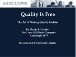 Quality Is Free - slide 1