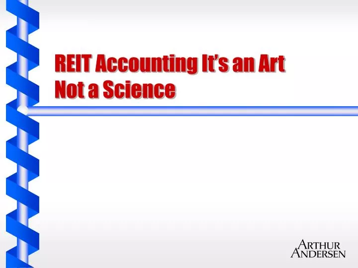 reit accounting it s an art not a science