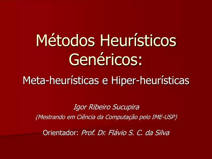 m todos heur sticos gen ricos