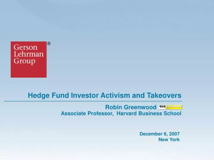 hedge fund investor activism and takeovers