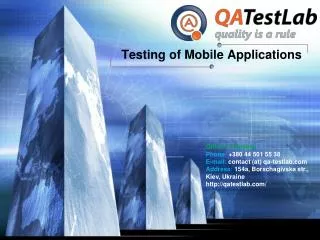 Testing of Mobile Applications