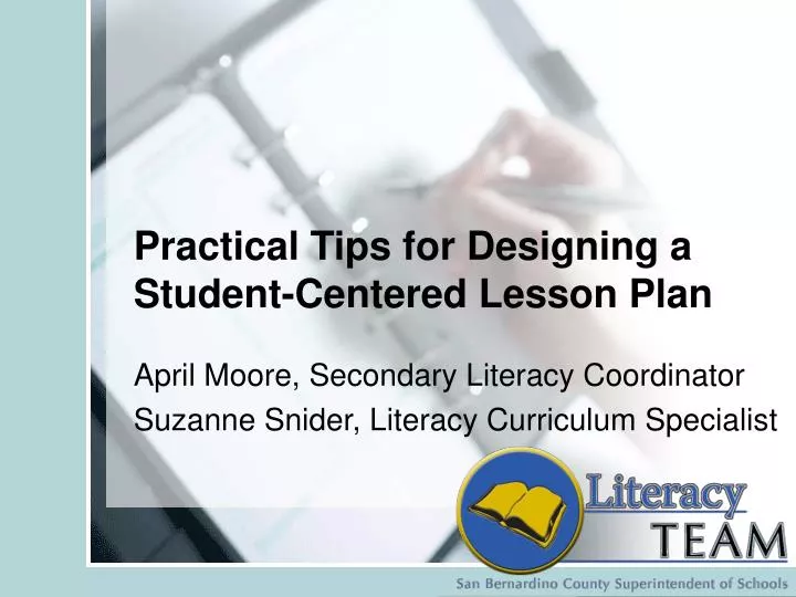 practical tips for designing a student centered lesson plan