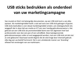 USB sticks bedrukken als onderdeel van uw marketingcampagne