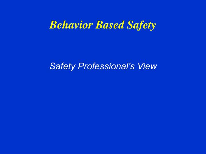 safety professional s view