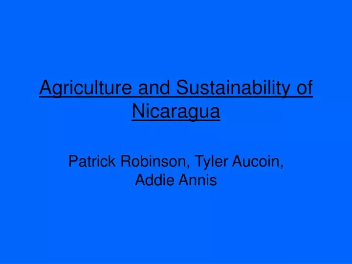 agriculture and sustainability of nicaragua