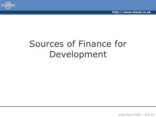 Sources of Finance for Development