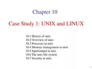 Case Study 1: UNIX and LINUX