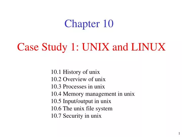case study 1 unix and linux