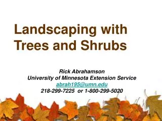 Landscaping with Trees and Shrubs