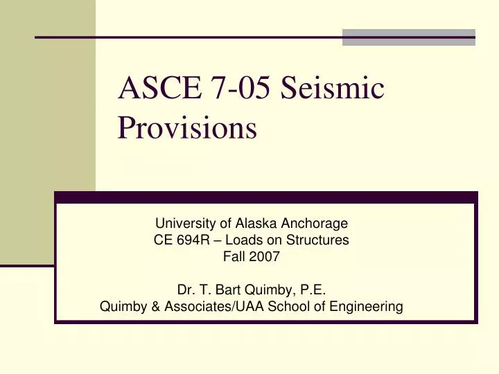 asce 7 05 seismic provisions
