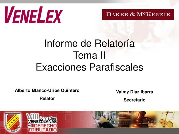 informe de relator a tema ii exacciones parafiscales