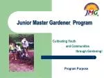 Junior Master Gardener Program - slide 1