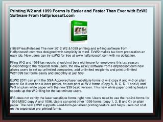 Printing W2 and 1099 Forms Is Easier and Faster Than Ever wi