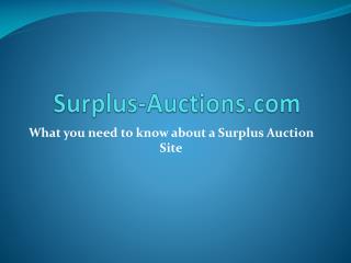 Surplus Auction Sites