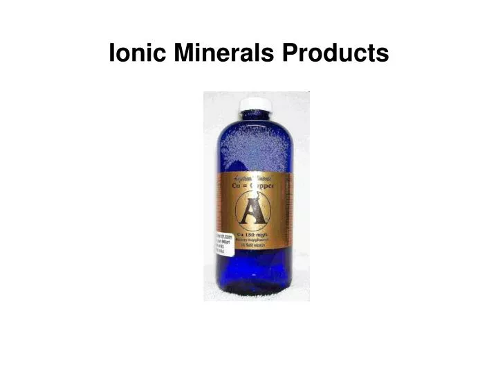 ionic minerals products