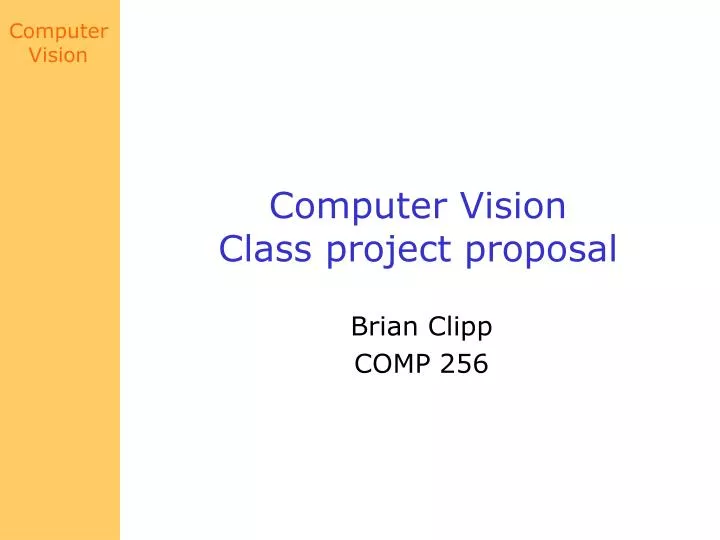 computer vision class project proposal