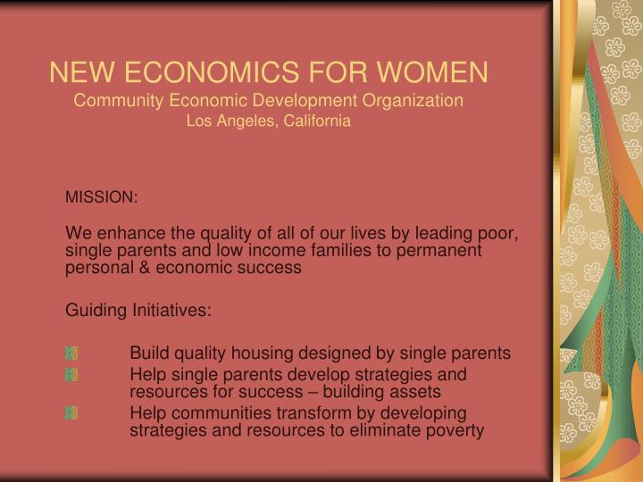 new economics for women community economic development organization los angeles california