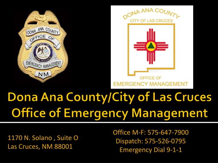 dona ana county city of las cruces office of emergency management