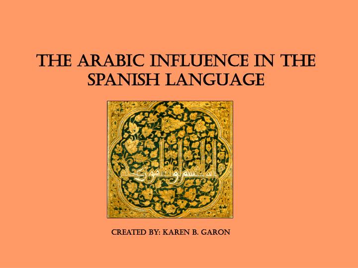 the arabic influence in the spanish language