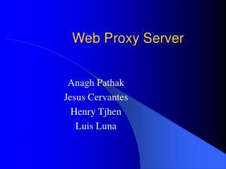 Web Proxy Server