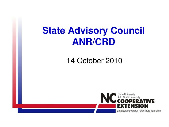 state advisory council anr crd
