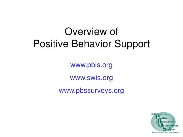 overview of positive behavior support