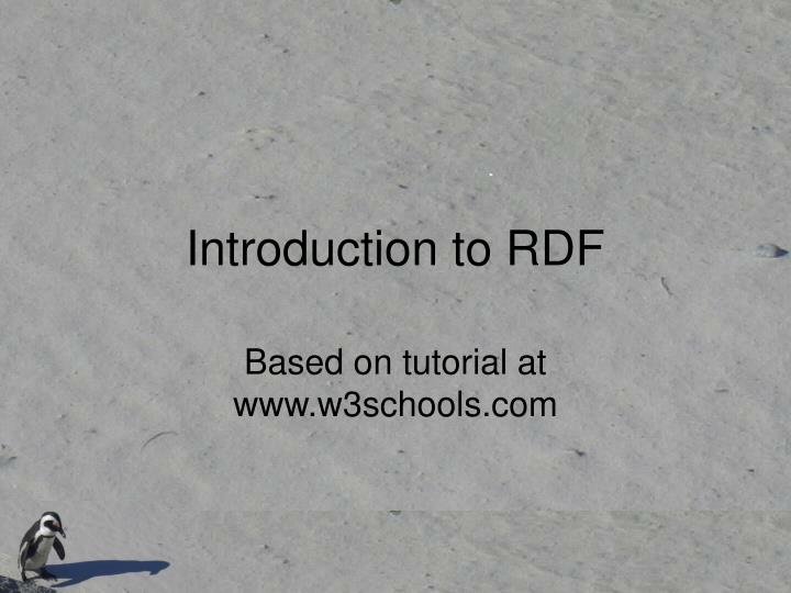 introduction to rdf