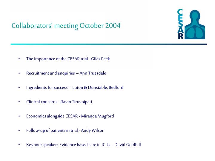 collaborators meeting october 2004