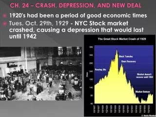 CH. 24 – CRASH, DEPRESSION, AND NEW DEAL