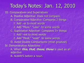 Today’s Notes: Jan. 12, 2010