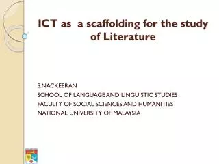 ICT as a scaffolding for the study of Literature