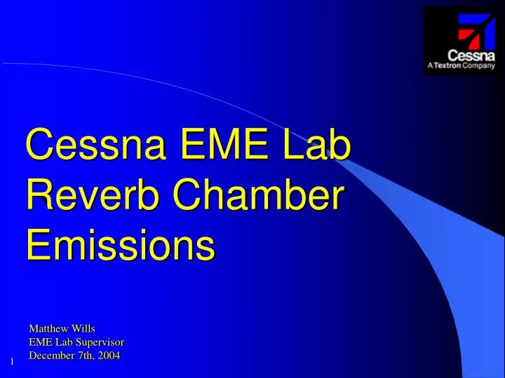 cessna eme lab reverb chamber emissions