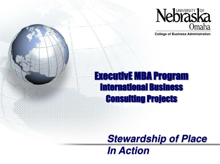 executive mba program international business consulting projects