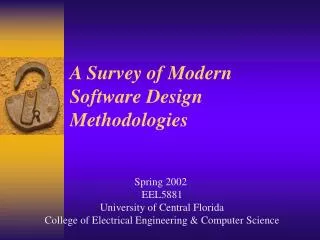 A Survey of Modern Software Design Methodologies