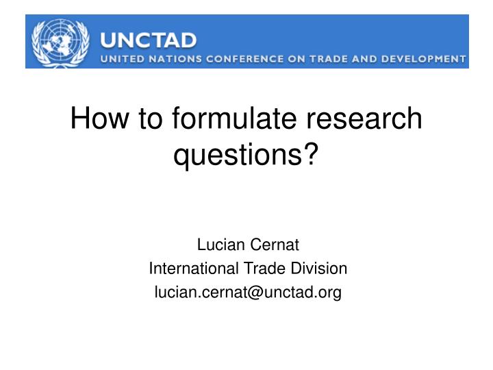 how to formulate research questions