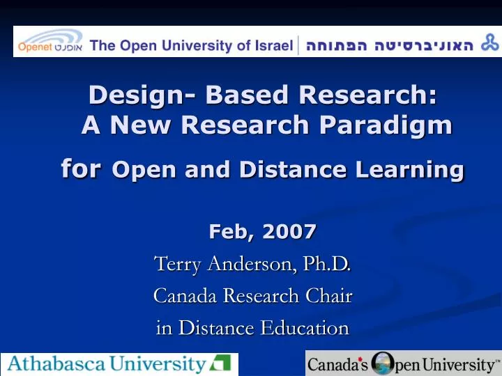 design based research a new research paradigm for open and distance learning feb 2007