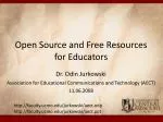 Open Source and Free Resources for Educators