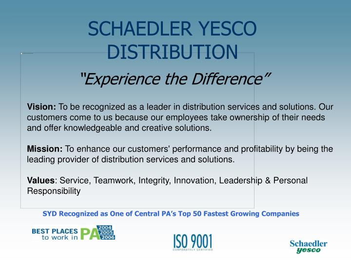 schaedler yesco distribution