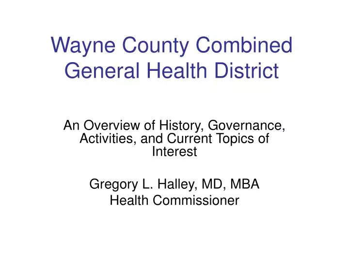 wayne county combined general health district