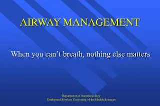 AIRWAY MANAGEMENT