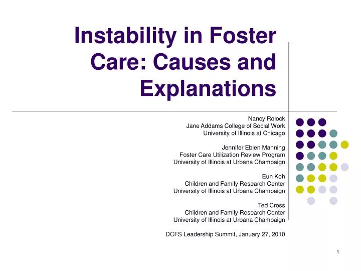 instability in foster care causes and explanations